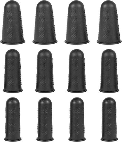 Finger Protectors 12 Pcs 3 Sizes, Rubber Fingers Tips, Silicone Finger Protectors, Silicone Finger Tip Protectors, for Embroidery, Sewing, Cutting, Hot Glue Gun, Sorting Task Etc (Black, S,M,L) in Kuwait