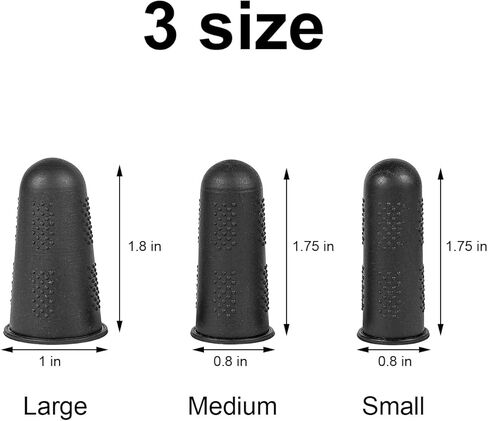 Finger Protectors 12 Pcs 3 Sizes, Rubber Fingers Tips, Silicone Finger Protectors, Silicone Finger Tip Protectors, for Embroidery, Sewing, Cutting, Hot Glue Gun, Sorting Task Etc (Black, S,M,L) in Kuwait