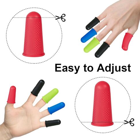 Finger Protectors 12 Pcs 3 Sizes, Rubber Fingers Tips, Silicone Finger Protectors, Silicone Finger Tip Protectors, for Embroidery, Sewing, Cutting, Hot Glue Gun, Sorting Task Etc (Black, S,M,L) in Kuwait