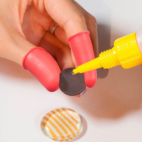 9 Pcs Hot Glue Gun Finger Protectors, 3 Sizes Silicone Finger Tips Covers, Thimble Finger Guard, Thumb Finger Caps for Hot Glue, Home and Office Use (Red Blue Green) in Saudi Arabia