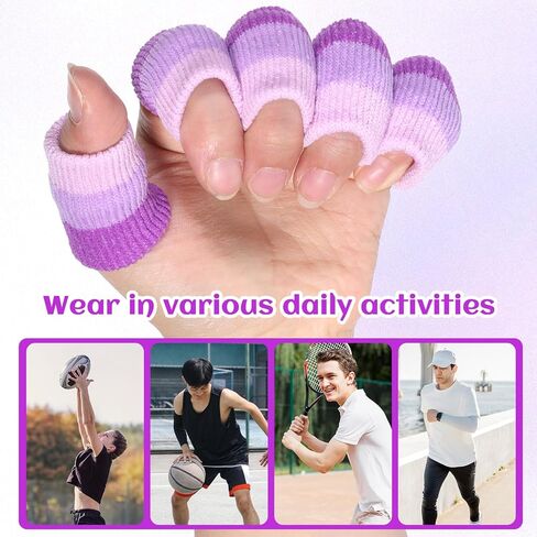 20PCS Finger Brace Compression Sleeves Crochet Finger Guard Thumb Splint Brace Support Elastic Fingers Tape Sport Fingers Cushion for Knitting Writing Basketball Baseball Sport in Kuwait