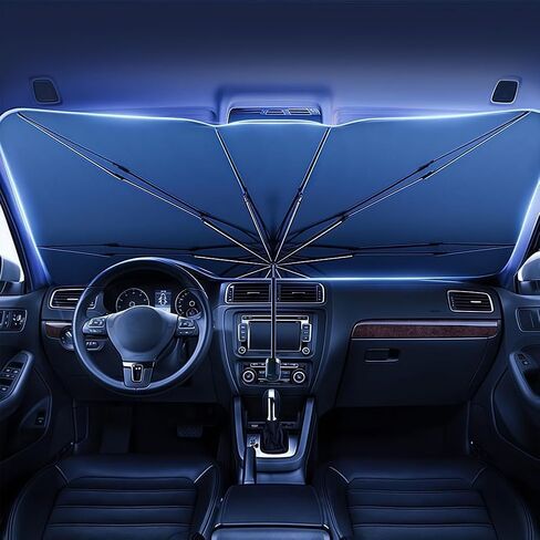 Car Windshield Sun Shade Umbrella,Foldable Car Umbrella Sunshade,Cover UV Block for Most Vehicles in Saudi Arabia
