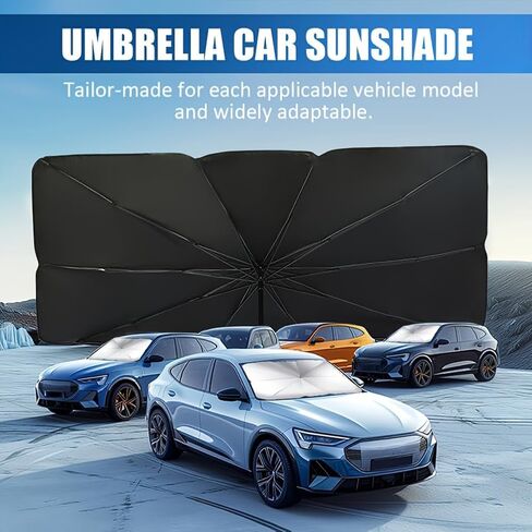 Car Windshield Sun Shade Umbrella,Foldable Car Umbrella Sunshade,Cover UV Block for Most Vehicles in Saudi Arabia