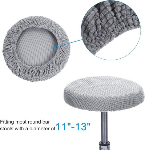 PATIKIL 11" Round Bar Stool Cover, 4 Pack Washable Elastic Stool Cushion Cover for Diameter 11"-14" Chair, Cream in Kuwait