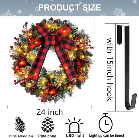 Lemon Wreaths for Front Door 18 Inch Spring Summer Wreath for Wall Window,with Lemon Berries White Flower Lemon Leaves,for Home Farmhouse Porch Party Outdoor Decoration Green Wreaths in Kuwait