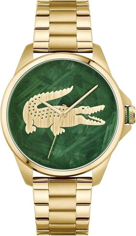 Lacoste Le Croc Men's Quartz Stainless Steel and Link Bracelet Watch, Color: Gold Plated (Model: 2011133) in Kuwait