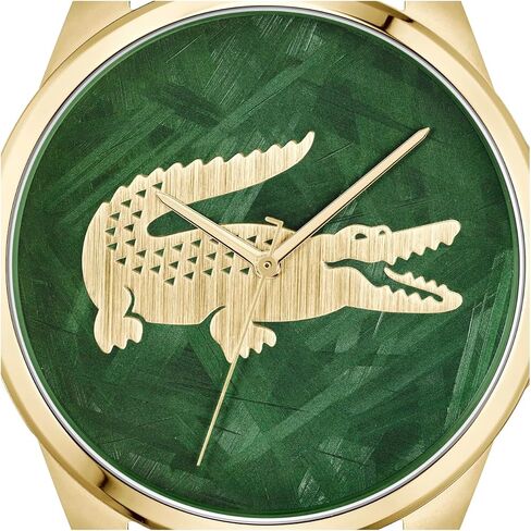 Lacoste Le Croc Men's Quartz Stainless Steel and Link Bracelet Watch, Color: Gold Plated (Model: 2011133) in Kuwait