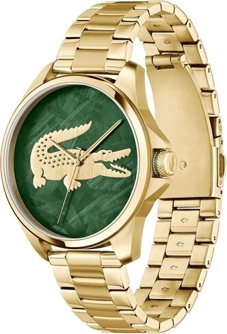 Lacoste Le Croc Men's Quartz Stainless Steel and Link Bracelet Watch, Color: Gold Plated (Model: 2011133) in Kuwait