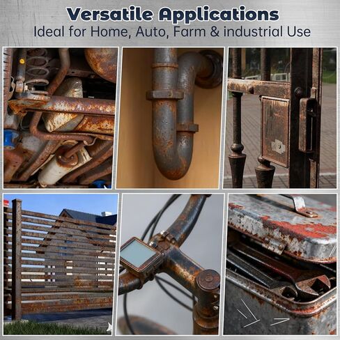 محول الصدأ 2 في 1 وبطانة معدنية - طلاء أسود مانع للصدأ بوزن 35 أونصة لحماية المعادن، طلاء مضاد للصدأ طويل الأمد للسيارات، السياج الحديدي، باب المرآب، الأثاث الخارجي in Kuwait