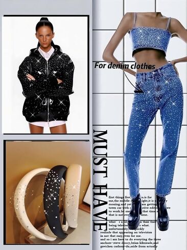 12 Sheets Iron on Rhinestone Sheets for Heat Press | Hotfix Rhinestone Transfers, Flat Round Crystal Decals, Glitter Gems Stickers, Iron on Patches for T-Shirts, Denim, Clothing, DIY Crafts in Saudi Arabia