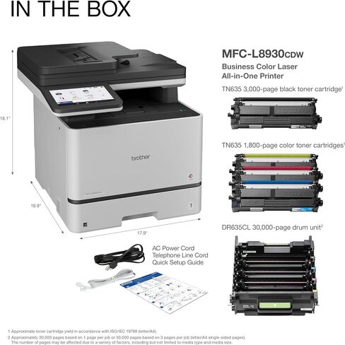 Brother MFC-L8930CDW Business Color Laser All-in-One Printer with Duplex Print, Scan, Copy, Low-Cost Printing, and Advanced Security Features in Saudi Arabia