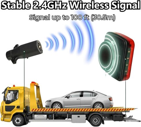 Wireless Trailer Lights Magnetic, Upgrade Rechargeable Wireless Trailer Tow Lights LED Kit, IP65 Waterproof, 10-Hour Battery Life, 100 FT Signal Synchronization for Towing Truck Camper RV Boat in Saudi Arabia