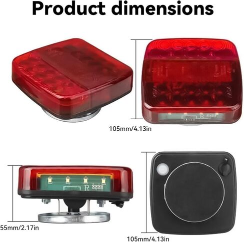 Wireless Trailer Lights Magnetic, Upgrade Rechargeable Wireless Trailer Tow Lights LED Kit, IP65 Waterproof, 10-Hour Battery Life, 100 FT Signal Synchronization for Towing Truck Camper RV Boat in Saudi Arabia