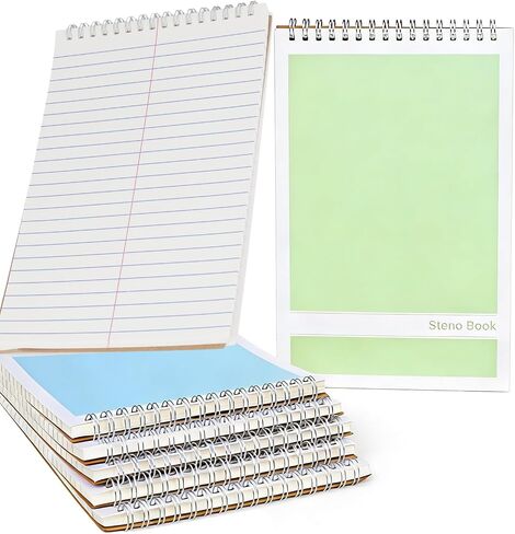 ZEONHEI 15 Pack 6x9 Inch Steno Spiral Notebooks, Top Bound Writing Pads, 80 Sheet White Paper for List Making, Assorted Neutral Covers in Saudi Arabia