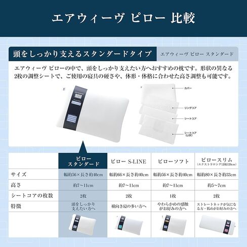 Airweave Pillow Form Standard | Adjustable height and hardness (Japan import) in Saudi Arabia