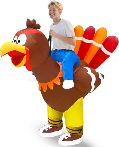 Camlinbo Inflatable Screaming Chicken Costume for Adults, Halloween Full Body Blow Up Costume Adults, Funny Halloween Inflatable for Cosplay Party Men Women in Saudi Arabia