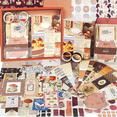 مجموعة Funto Scrapbooking Kit (202 قطعة)، مجموعة عتيقة - بلاد العجائب، مثالية لمواد سجل القصاصات النقطية، مجموعة فنية يدوية للتخطيط in Kuwait