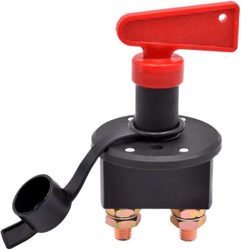12V 24V DC Battery Disconnect Cut Off Switch 400A Disconnector Isolator Kill Main Power Rotary Key 1Pcs(Red Cap) in Saudi Arabia