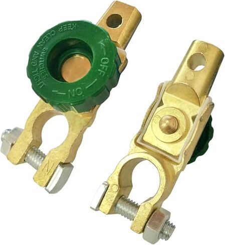 قطعتان من مفاتيح فصل طاقة السيارة، مفتاح طرفي سريع الفصل لحماية كابل الطاقة، حماية من القطع النحاسي شديد التحمل ضد الصدأ، عالمي لمعظم شاحنات السيارات (أخضر) in Kuwait