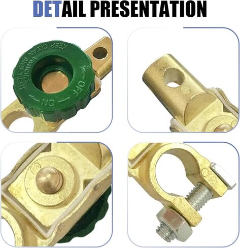 قطعتان من مفاتيح فصل طاقة السيارة، مفتاح طرفي سريع الفصل لحماية كابل الطاقة، حماية من القطع النحاسي شديد التحمل ضد الصدأ، عالمي لمعظم شاحنات السيارات (أخضر) in Kuwait