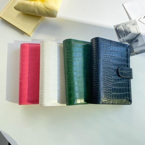 Parliky A6 Crocodile Texture Binder Notebook Portable Loose Leaf Journal Cover 6 Rings Cash Budget Planner for Office and School in Saudi Arabia