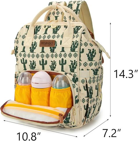 Montana West x Wrangler Diaper Bag Backpack, Multifunction Waterproof Travel Essentials Large Capacity Unisex Baby Bags with Stroller Straps and Insulated Pockets in Kuwait