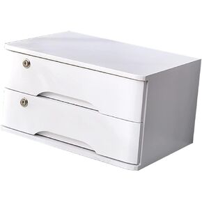 Desktop Storage Box with Drawers - Desktop File Cabinet Organizers, Flat File Cabinet Storage Box, Desktop Drawer Cabinet with Lock, Wooden File Cabinet/Desktop Storage C,E-2 Drawers in Saudi Arabia