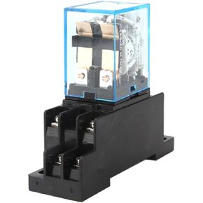 LY2NJ HH62P Electromagnetic Relay with PTF08A Socket Base, 8-Pin DPDT, DC12V-AC380V Compatible, 10A Micro Relay, 4.1x2.7x2.0cm (AC 12V) in Kuwait