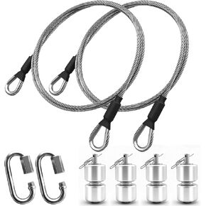 NAZOU 2Pcs 304 Stainless Steel Lift Cable Compatible with Gorilla Lift Parts Gorilla Lift Assist with 4Pcs Aluminum Alloy Rollers Trailer Lift Kit with EZ Spring Clips for Tailgate Ramp Assist in Kuwait