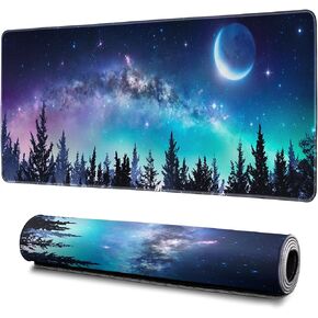 Japanese Gaming Mouse Pad Abstract Black Mouse Pad 31.5x11.8 Inch Black Sea Wave Texture Non-Slip Rubber Base Large Ocean Mousepad Stitched Edges Keyboard Mouse Mat Desk Pad for Office and Home in Saudi Arabia