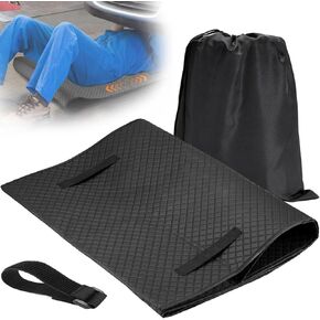 سجادة زاحفة متدحرجة، 60 بوصة × 28 بوصة تحت سجادة إصلاح السيارة مع حقيبة تخزين، سجادة ميكانيكية محمولة لتخليص منخفض تعمل على الأسطح غير المستوية، زاحف سيارات أسود in Kuwait