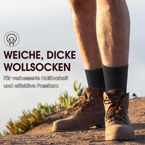 جوارب حرارية للرجال من 6 إلى 13 سنة، جوارب دافئة للشتاء السميك والخارجي للرجال، جوارب كلاسيكية ناعمة ودافئة للمشي لمسافات طويلة، 3 أزواج in Kuwait