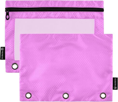 Binder Pouches,Saddle Brown Pencil Pouch for 3 Ring Binder 2 Pack Clear Pencil Bag with Zipper for Office School Supplies in Saudi Arabia