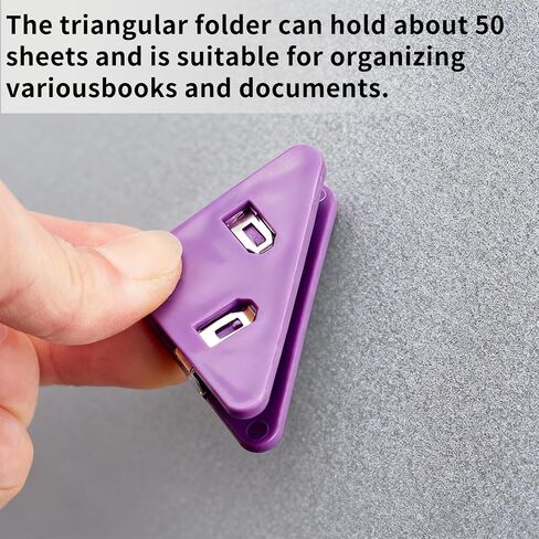 12 Pcs Triangular File Corner Clip, Plastic Corner Paper Clips, Triangular Binder Clips Set for Holding Documents Papers Home School Office Products(6 Colors) in Saudi Arabia