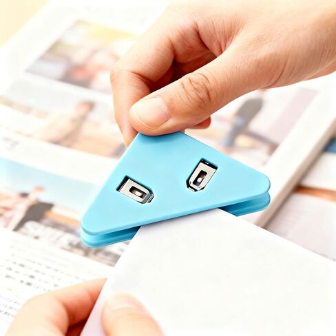 12 Pcs Triangular File Corner Clip, Plastic Corner Paper Clips, Triangular Binder Clips Set for Holding Documents Papers Home School Office Products(6 Colors) in Saudi Arabia