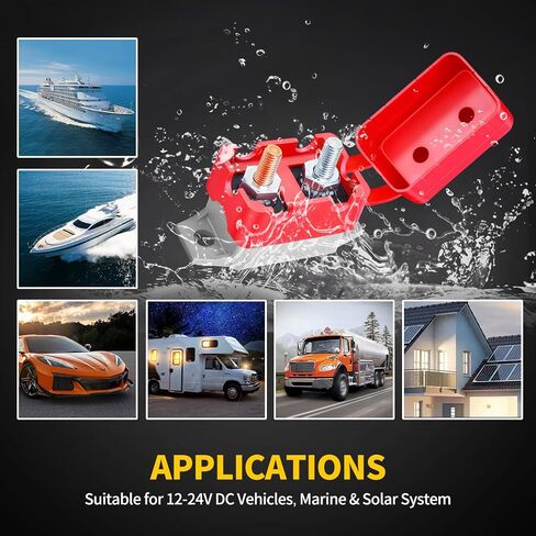 50Amp Automatic Reset Circuit Breaker 12V-24V DC for Automotive Marine Boat Car RV Trailer Solar System with Cover Stud Bolt, IP66 Waterproof (Pack of 6) in Saudi Arabia