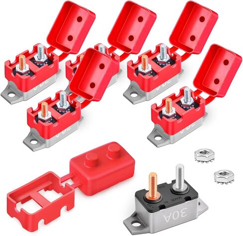 50Amp Automatic Reset Circuit Breaker 12V-24V DC for Automotive Marine Boat Car RV Trailer Solar System with Cover Stud Bolt, IP66 Waterproof (Pack of 6) in Saudi Arabia