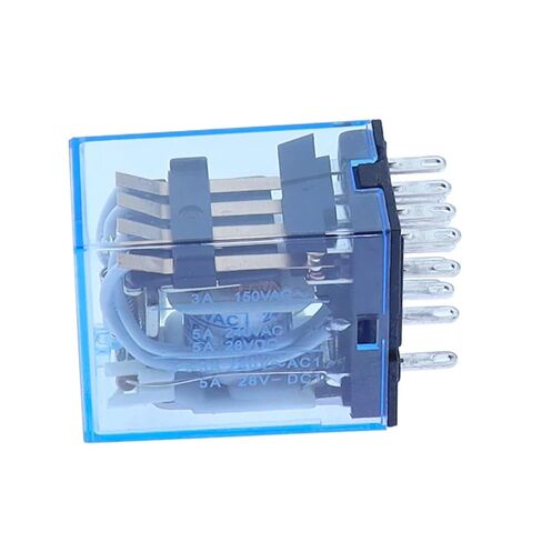 MY4NJ General Purpose 4PDT Relay, 14-Pin Plug-in Switch, Blue Transparent Housing, Multiple Circuit Control (380V AC) in Kuwait