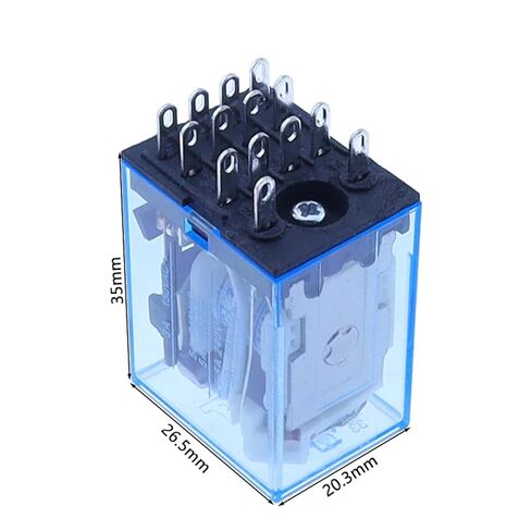 MY4NJ General Purpose 4PDT Relay, 14-Pin Plug-in Switch, Blue Transparent Housing, Multiple Circuit Control (380V AC) in Kuwait