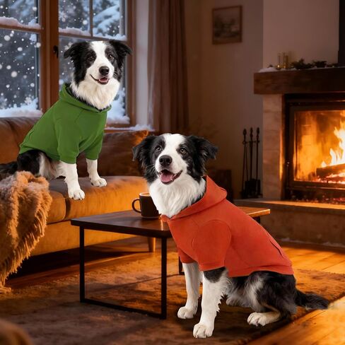 سترة بقلنسوة من القطن الأساسي مكونة من قطعتين من Kickred، سترات ناعمة للكلاب من ملابس الحيوانات الأليفة، بلوفر معطف للكلاب مع جيب وفتحة للمقود للكلاب الصغيرة والمتوسطة والكبيرة، مقاس M in Kuwait