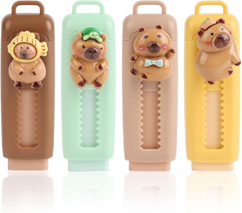 4pcs Cute Retractable Erasers, Sliding Retractable Pencil Eraser Office Stationery Potable Gift Supply for Students School Shop (4 Colors) in Saudi Arabia