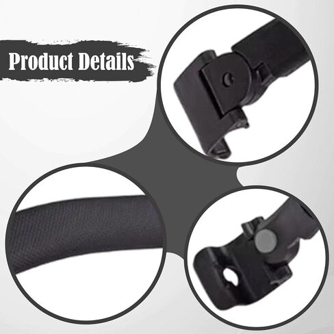 ملحق شريط حماية بديل لمسند الذراع - سهل التركيب، دعم متعدد الاستخدامات لأذرع كرسي المكتب - أسود in Kuwait