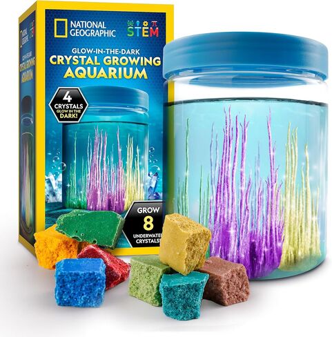 National Geographic Underwater Crystal Growing Aquarium Science Kit – Grow 8 Colorful Crystals Underwater | 360-Degree Secure Viewing Canister in Saudi Arabia