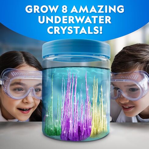 National Geographic Underwater Crystal Growing Aquarium Science Kit – Grow 8 Colorful Crystals Underwater | 360-Degree Secure Viewing Canister in Saudi Arabia