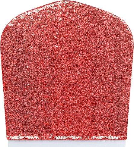 ANMINY 10 قطع أغطية خلفية للكراسي في جميع أنحاء أوشحة الكرسي الترتر أغطية انزلاقية قابلة للتمدد من الألياف اللدنة المزخرفة اللامعة اللامعة للولائم الرومانسية وحفلات الزفاف وديكور المنزل - ذهبي فاتح in Kuwait