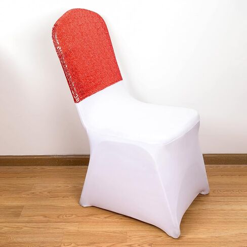 ANMINY 10 قطع أغطية خلفية للكراسي في جميع أنحاء أوشحة الكرسي الترتر أغطية انزلاقية قابلة للتمدد من الألياف اللدنة المزخرفة اللامعة اللامعة للولائم الرومانسية وحفلات الزفاف وديكور المنزل - ذهبي فاتح in Kuwait