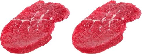 Angoily Sliced Beef Artificial Fake Beef Fresh Steak Lifelike Steak Simulation Meat Model Prop Realistic Food Ornament for Home Kitchen Party Display Decoration Lifelike Beef in Kuwait