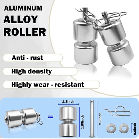 NAZOU 2Pcs 304 Stainless Steel Lift Cable Compatible with Gorilla Lift Parts Gorilla Lift Assist with 4Pcs Aluminum Alloy Rollers Trailer Lift Kit with EZ Spring Clips for Tailgate Ramp Assist in Kuwait