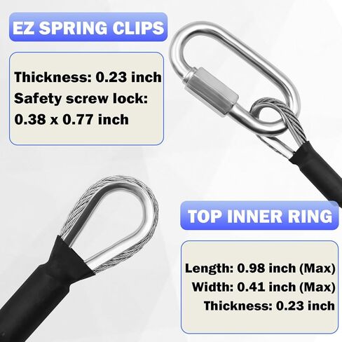 NAZOU 2Pcs 304 Stainless Steel Lift Cable Compatible with Gorilla Lift Parts Gorilla Lift Assist with 4Pcs Aluminum Alloy Rollers Trailer Lift Kit with EZ Spring Clips for Tailgate Ramp Assist in Kuwait