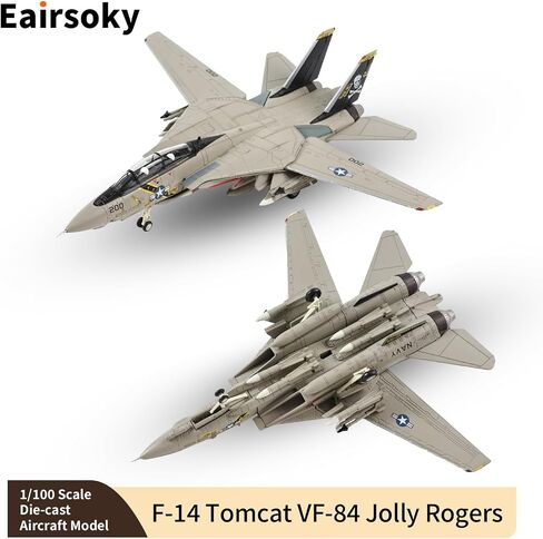 مقياس 1:100 F-14 F-14A نموذج طائرة مقاتلة معدنية جولي روجر نماذج طائرات عسكرية مصبوبة للتجميع أو الهدايا in Kuwait